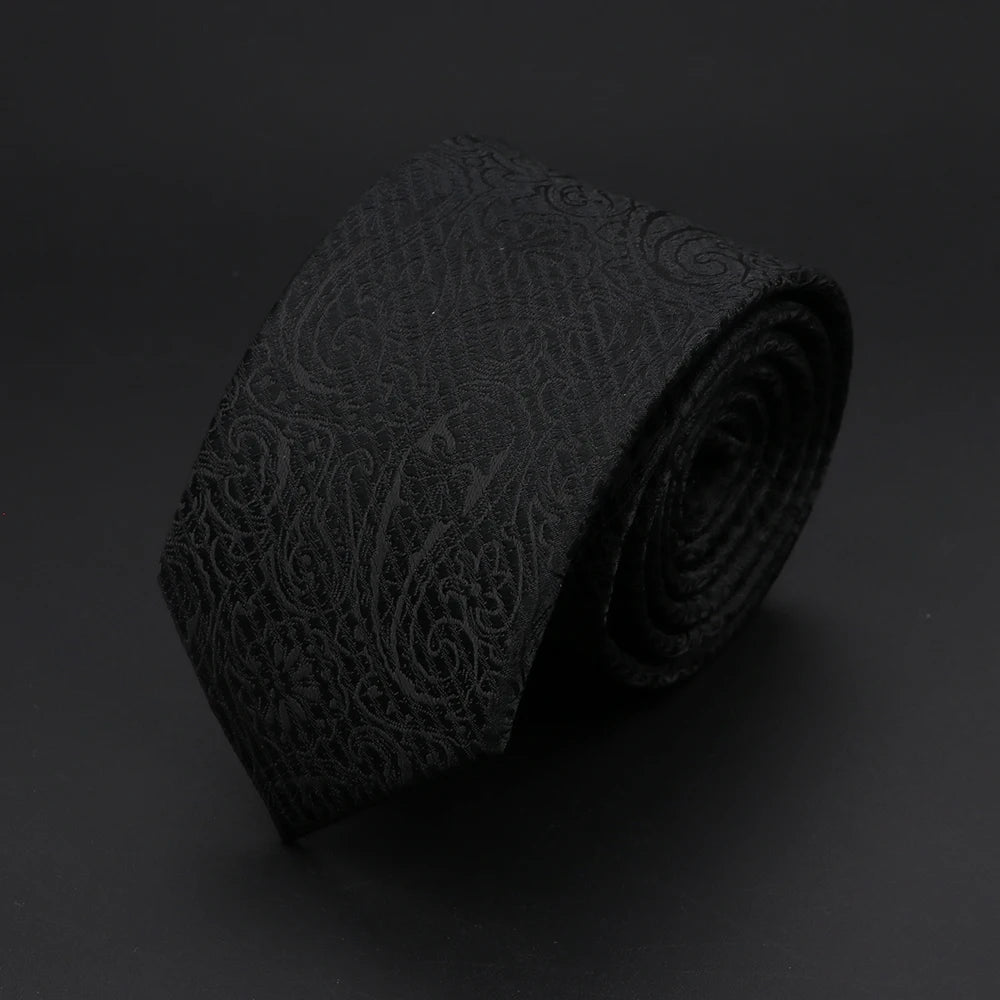 30 Styles Men's Jacquard Striped Solid Color Necktie 6cm Slim Narrow Suit Shirt Accessory Daily Wear Cravat Wedding Party Gift