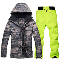 New Mens Camouflage Ski Suit Waterproof Breathable Snowboard Jacket Winter Snow Pants Suits Male Skiing and Snowboarding Sets