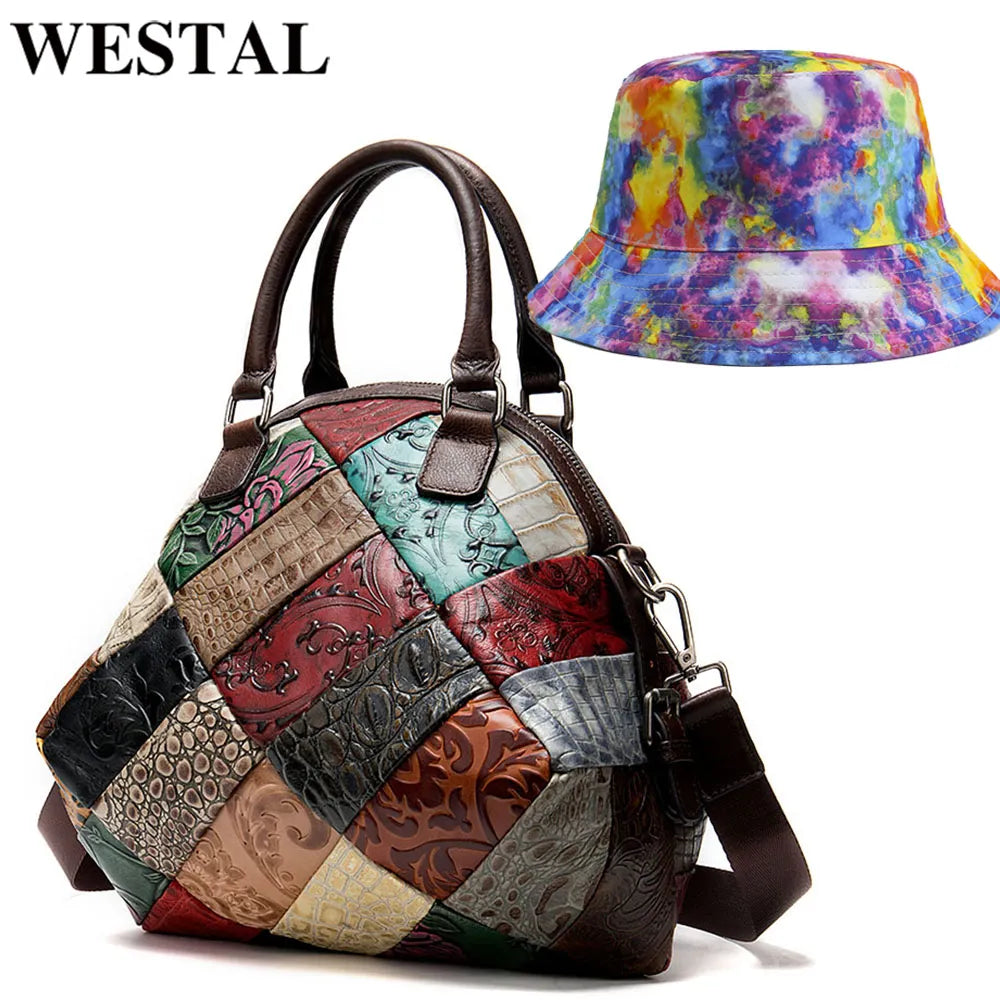 WESTAL Women&#39;s Shoulder Bag for Women&#39;s Bag Genuine Leather Handbags Female Designer Messenger Crossbody Bags Lady Totes 86381