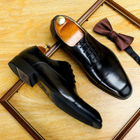 Green Men Dress Shoes Brand Italian Luxury Genuine Leather Lace Up Brown Black Wedding Business Formal Shoes Men Oxfords Shoes