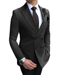 Casual Two-Piece Business Dress Professional Simple Suit Double-Row Buckle Wedding Bridesmaids Men Suits