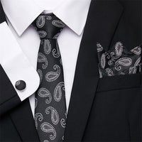 Fashion Business Silver Plaid Silk Men's Tie NeckTie 7.5cm Ties for Men Formal Luxury Wedding Quality Gravata group tie