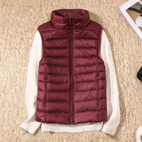 New Women Sleeveless Women's Ultra Light Down Vests Slim Jacket Girl Gilet Lightweight Windproof Warm Waistcoat Portable