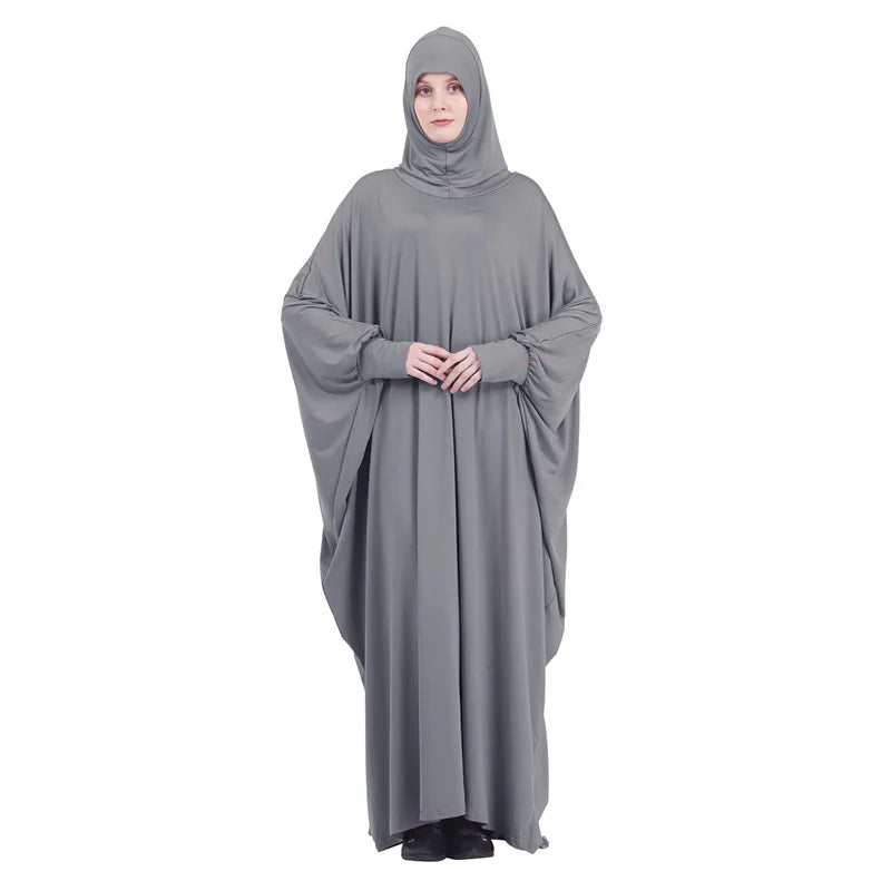 Dromiya Muslim Women Full Cover Prayer Garment Hijab Long Maxi Dress Abaya Kaftan Robe Overhead Arab Middle East Maxi Gown Islam