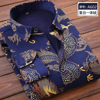 2025 winter Men's fashion smart casual striped long Sleeve Shirts,autumn men thicken Shirt Slim Fit Shirt Male full size M-4XL