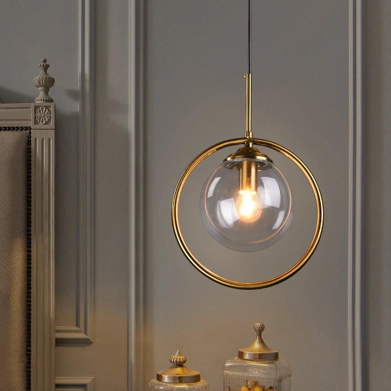 Nordic Designer Pendant Lights glass ball lamp Dining room bedroom bar Kitchen bedside Luminaire suspension lustre