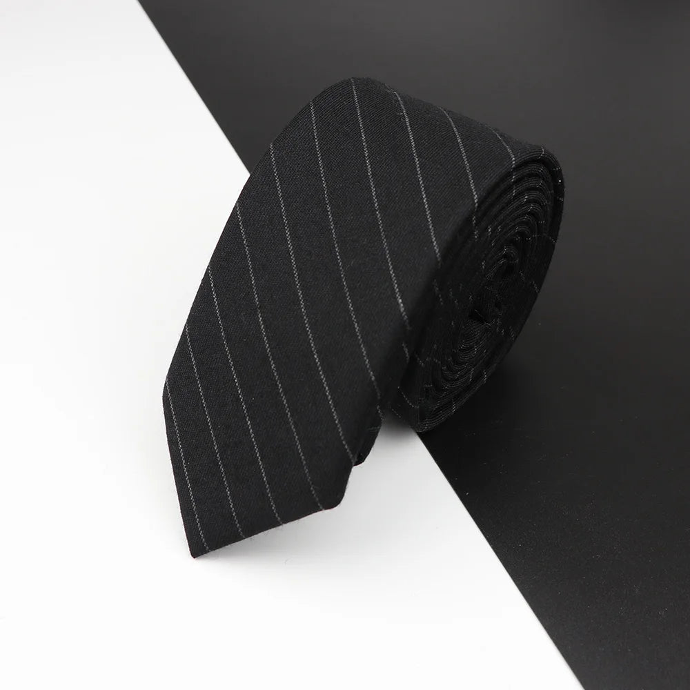 High Quality Classical Color Black Grey Skinny 100% Wool Tie Men Necktie For Business Meeting Fashion Shirt Dress Accessories