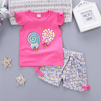 Two Pieces Cotton Girls Clothing Sets Summer Vest Sleeveless Children Sets Fashion Girls Clothes Suit Casual Floral Outfits 1-5T