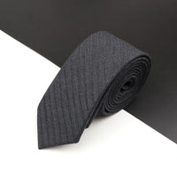 High Quality Classical Color Black Grey Skinny 100% Wool Tie Men Necktie For Business Meeting Fashion Shirt Dress Accessories