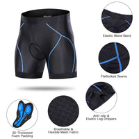 Men Bike Padded Shorts with Anti-Slip Leg Grips Cycling 3D Padded Underwear Bicycle Padding Riding Shorts Biking Shorts