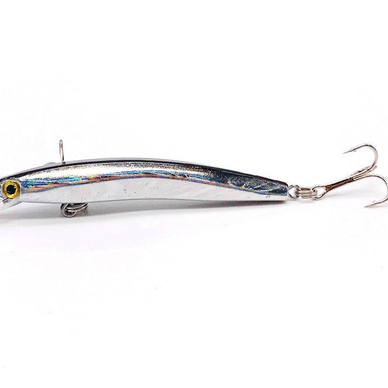 Wobbler Minnow Floating Hard Plastic Artificial Bait For Fishing Lure Tackle Bass 8cm 3d Eyes Topwater 2 Fish Hook Crankbait 1pc