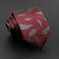 Novelty Men's Tie Floral Feather Elk Geometric Patten Red Blue Neckties Leisure Business Daily Wear Cravat Wedding Party Gift