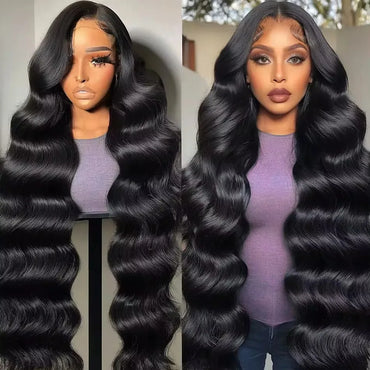 6x4 Transparent Lace 180 Density Bleached Knots Pre-Plucked for Women Body Wave Human Hair Wig Lace Front