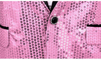 Pink Sequin One Button Dress Blazers 2022 Brand New Nightclub Prom Men Suit Jacket Wedding Stage Singer Costume (Bowtie Include)