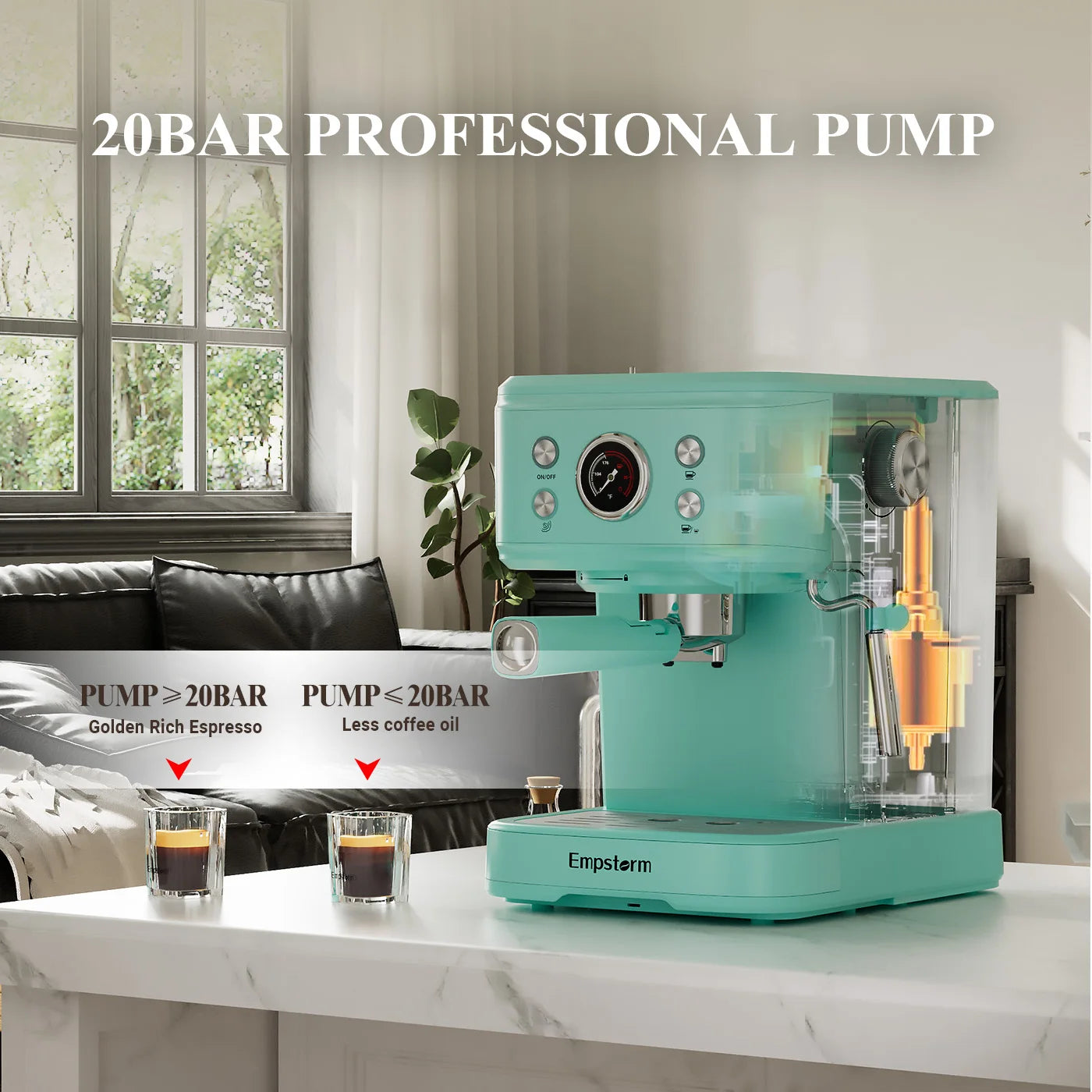 For Empstorm Professional 120v Home Espresso Capsule Coffee Maker Manual Cappuccino Electric Semi-Auto for Hotels