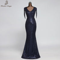 Elegant Sequin Evening dresses party dresses robe de soiree vestidos evening gowns vestido longo festa vintage dress