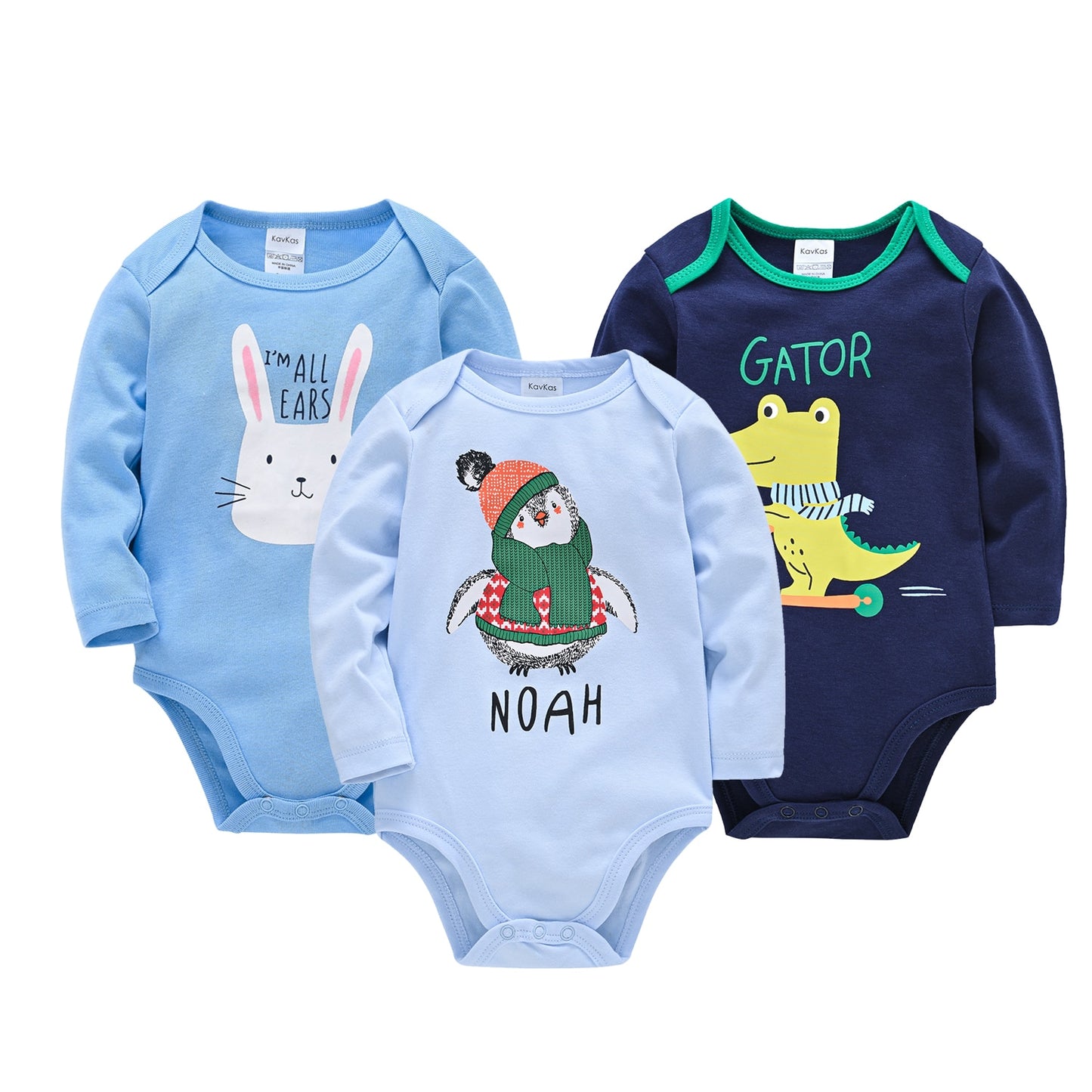 Kavkas Baby Boys Girls Bodysuit 6 PCS 3 PCS Long Sleeve 100% Cotton Baby Clothes 0-12 months Newborn body bebe Jumpsuit Clothing