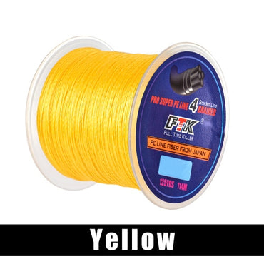 FTK 114M PE Braided Wire Fishing Line 125Yards 4 Strands 0.10mm-0.40mm 8LB-60LB Japan Incredibly Strong Multifilament Fiber Line