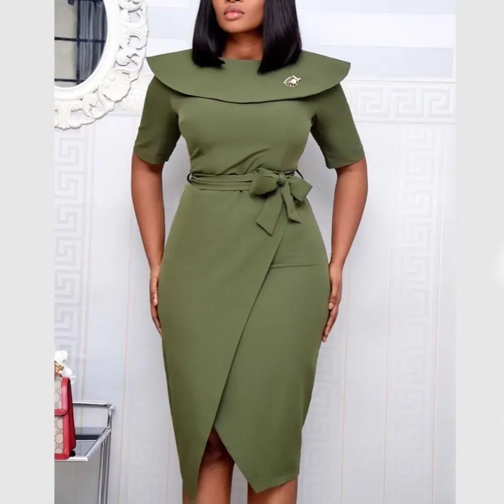 knee length dresses for ladies Elegant Summer Dresses Women Short Sleeve Plain Fashion Office Dresses Mega Mart Center knee length dresses for ladies Elegant Summer Dresses Women Short Sleeve Plain Fashion Office Dresses Mega Mart Center