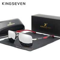 KINGSEVEN Aluminum Men's Sunglasse Polarized Lens Brand Red Design Temples Sun glasses Coating Mirror Glasses Oculos de sol 7719