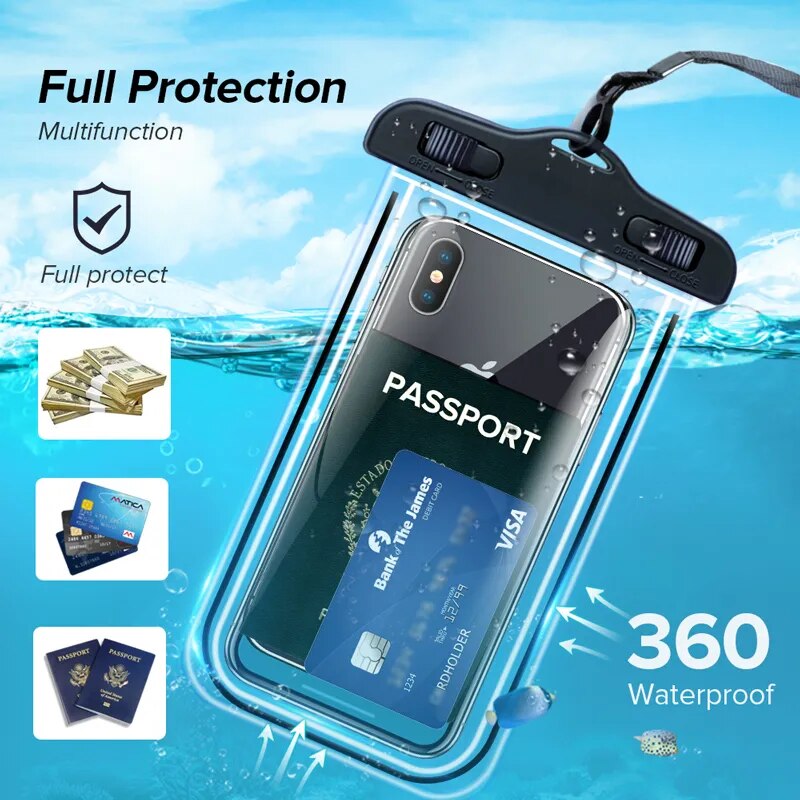 INIU IP68 Universal Waterproof Phone Case Water Proof Bag Mobile Cover For iPhone 13 12 11 Pro Max X Xs 8 Xiaomi Huawei Samsung