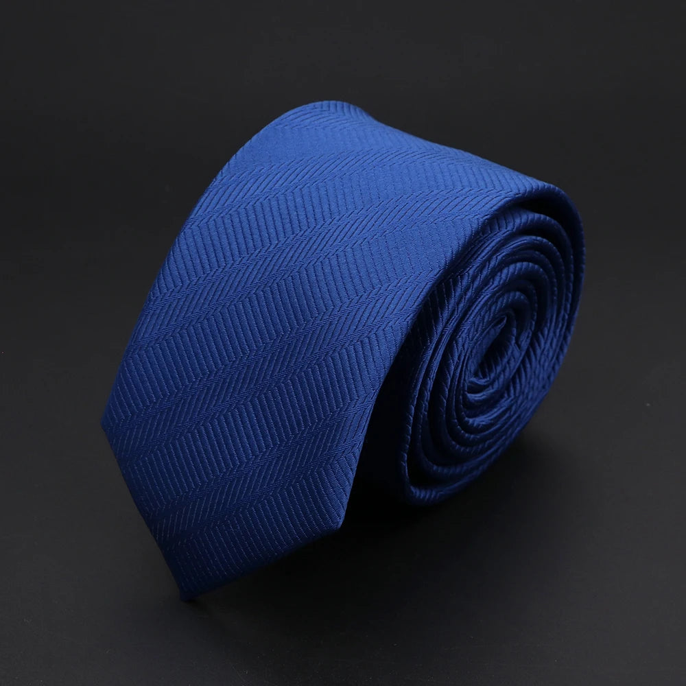 30 Styles Men's Jacquard Striped Solid Color Necktie 6cm Slim Narrow Suit Shirt Accessory Daily Wear Cravat Wedding Party Gift