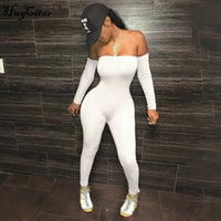 Hugcitar 2020 long sleeve slash neck sexy bodycon jumpsuit autumn winter women fashion streetwear outfits stretchy jumper