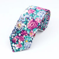 New Floral Elegant Tie For Men Women 100% Cotton Beautiful Flower Paisley Necktie Narrow Skinny Cravat Wedding Casual Corbatas