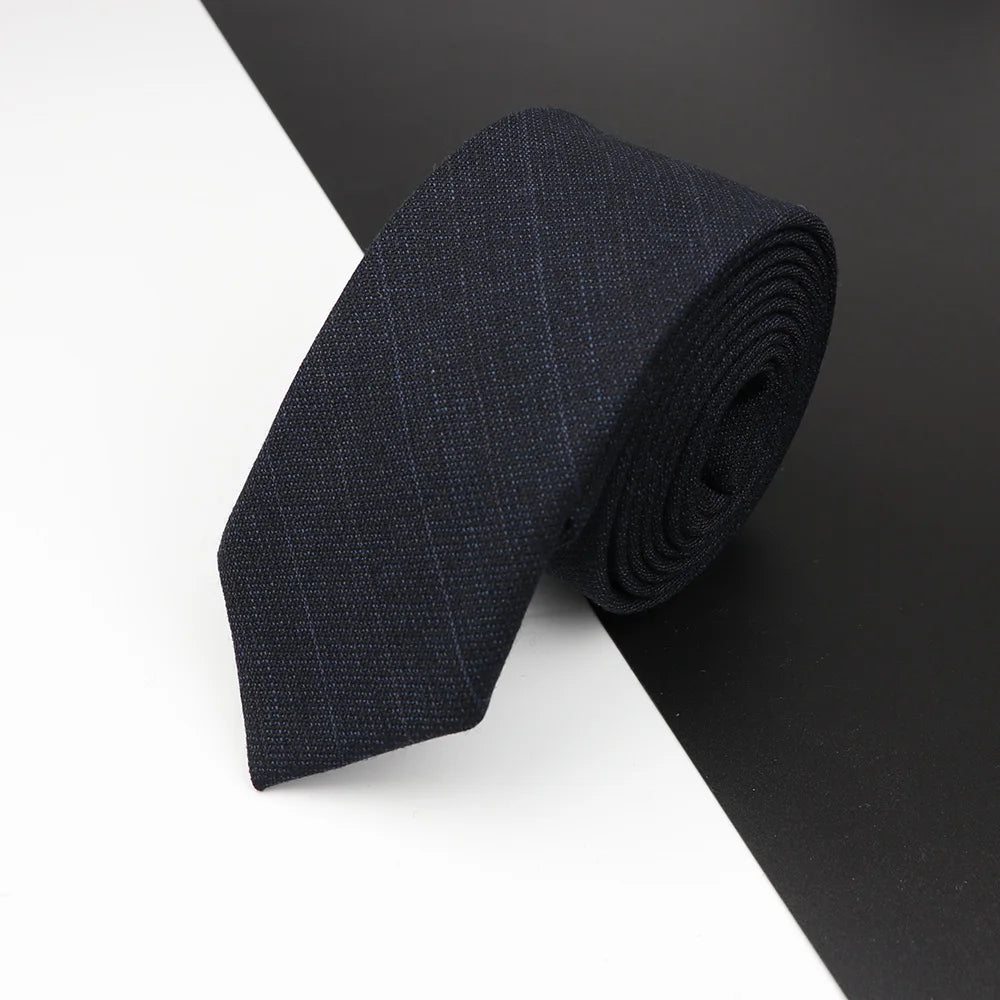 High Quality Classical Color Black Grey Skinny 100% Wool Tie Men Necktie For Business Meeting Fashion Shirt Dress Accessories