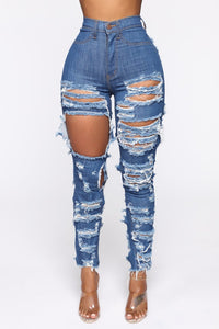 2020 Sexy New Fashion Woman Ripped Jeans High Waist Stretch Denim Pencil Pants