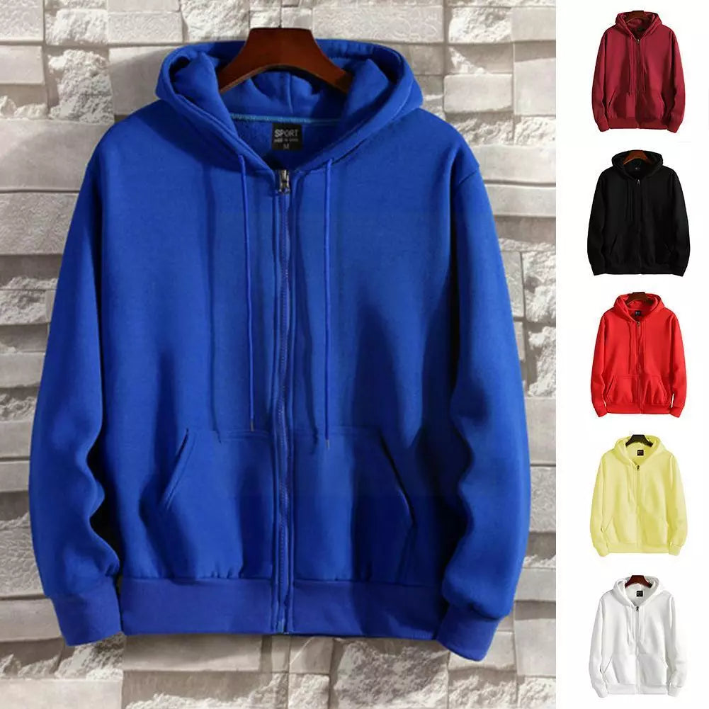 Korean Version Loose Hoodies Women Long Sleeve Zip Hooded Oversized Pocket Coat Harajuku Up Thin Male Sweatshirts Hooded Jacket