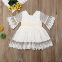 Pudcoco Flower Girl Lace Dress 2022 New Arrival Toddler Kid Baby Girl Pageant Party Wedding Dreses