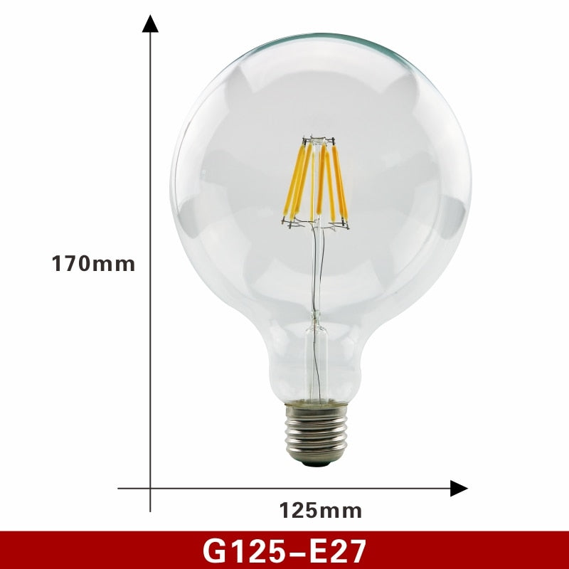 2pcs E27 E14 Retro Edison LED Filament Bulb Lamp AC220V Light Bulb C35 G45 A60 ST64 G80 G95 G125 Glass Bulb Vintage Light