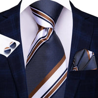 Hi-Tie Blue Business Solid 100% Silk Men's Tie NeckTie 8.5cm Ties for Men Formal Luxury Wedding High Quality Gravata