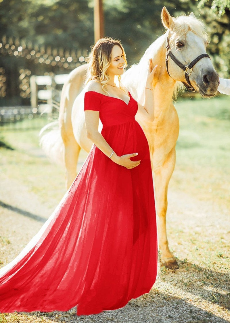 Chiffon Maternity Photography Props Dresses Sexy Pregnancy Dress Clothes For Pregnant Women Maxi Maternity Gown For Photo Shoots