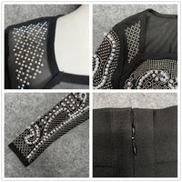 2021 New 2 Piece Set Beading Sexy Top Bandage Skirt Two Piece Sets Suits Women Autumn Winter Bodycon Clothes