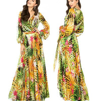 Floral Print Boho Maxi Dress Sexy Lady Bohemian Summer Long Dress Women Beach Dresses Female Robes Party dresses Plus Size S-3XL