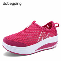 Spring Summer Shoes Woman Breathable Breathable Mesh Flat Platform Women Shoes Slip On Women's Loafers Swing Wedges Ladies Shoe