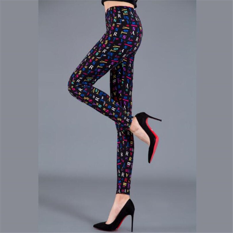 Sexy Printed Pants Fitness Leggins Elastic Casual Women Sexy Leggings Push Up High Waist Trousers