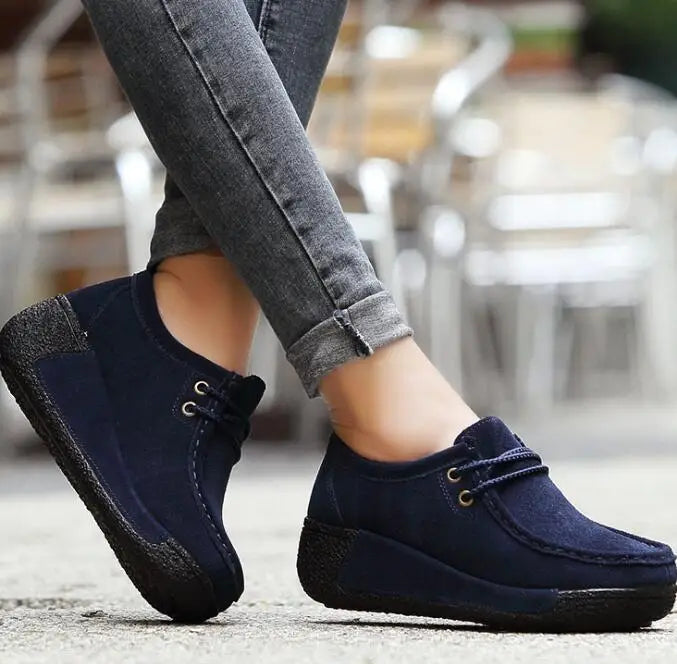 UP-0156D Fashion Tassel Design Ladies Winter Platform Shoes Sport slip on Wedge Shoes Women