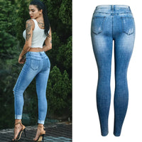 LOGAMI New Arrive Ripped Jeans With Beads Woman Stretchy Denim Pants Skinny Trousers For Women Jeans