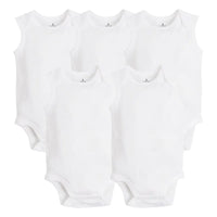 5 PCS/LOT Newborn Baby Clothing 2023 Summer Sleeveless Baby Boy Girl Clothes 100% Cotton White Kids Baby Bodysuits & Jumpsuits