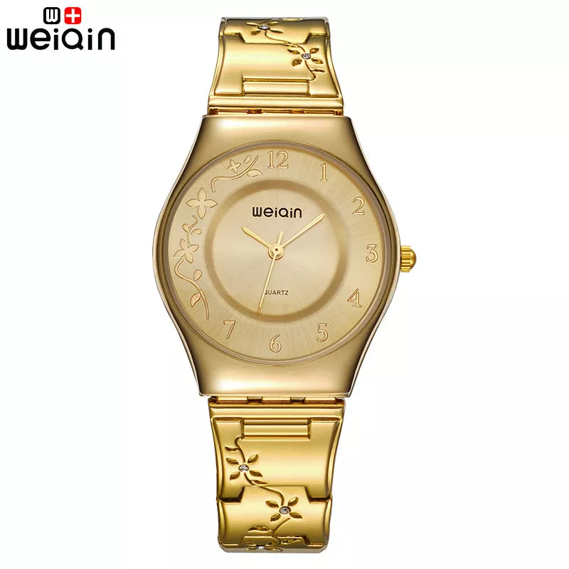 Brand Women Fashion Gold Luxury Dress Stainless Steel Bracelet Quartz Watch Ladies Ultra Slim 6mm Simple Diamond Elegant Hour