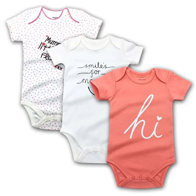 Baby Bodysuit Newborn Babies Boys Girls Body Random 3 6 9 12 18 24 Months Infant Short Sleeve Bodysuits 3 Pack