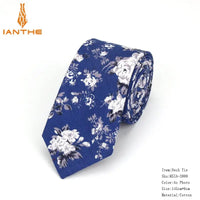 Brand New 100% Cotton Men's Paisley Print Neck Ties For Men Necktie Narrow Slim Skinny Cravate Narrow Flower Neckties Corbatas