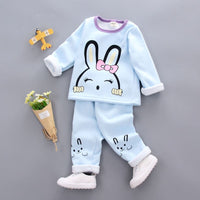 Kids Pajama Sets 1- 3Y Baby Girl Cotton Pajamas Winter Warm Underwear Thermal Clothes Thicken Children Clothing Girls Clothes