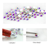 SS16 SS20 SS30 Glitter Rhinestone Crystal AB Non Hot Fix Flat back Rhinestone Apparel for Nail Art Fabric Garment