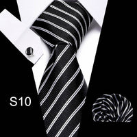 Fashion Business Silver Plaid Silk Men's Tie NeckTie 7.5cm Ties for Men Formal Luxury Wedding Quality Gravata group tie