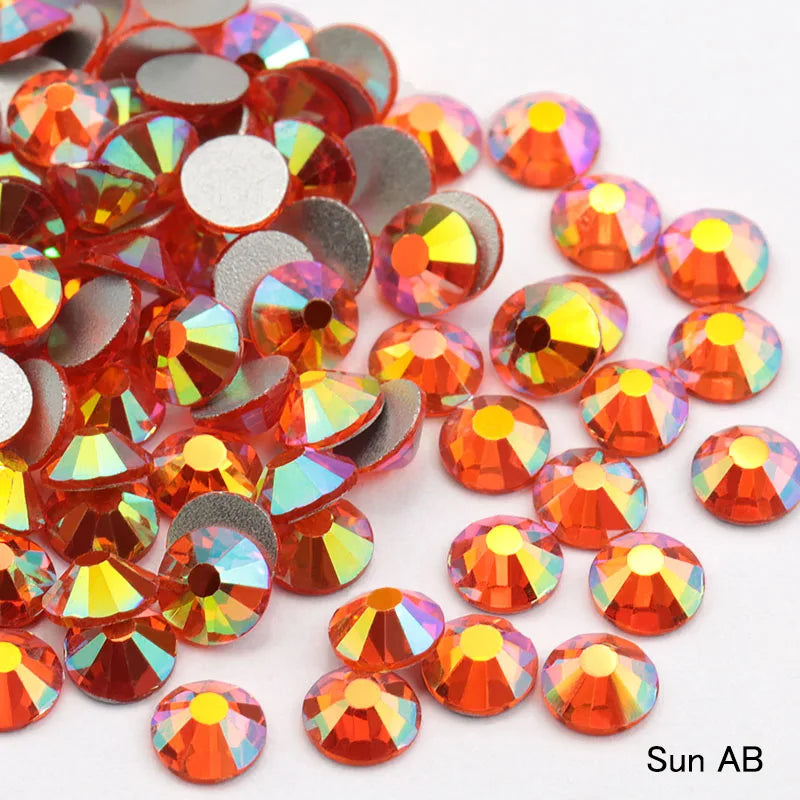 SS16 SS20 SS30 Glitter Rhinestone Crystal AB Non Hot Fix Flat back Rhinestone Apparel for Nail Art Fabric Garment