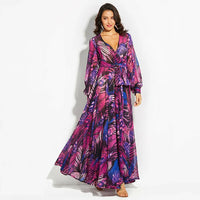 Floral Print Boho Maxi Dress Sexy Lady Bohemian Summer Long Dress Women Beach Dresses Female Robes Party dresses Plus Size S-3XL